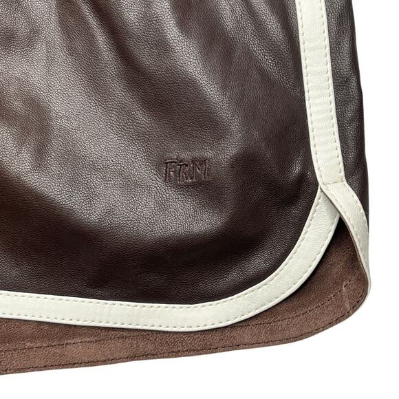 9-47 FRAME Men's Gym Shorts 100% Lamb Leather Brown Medium - Picture 4 of 10